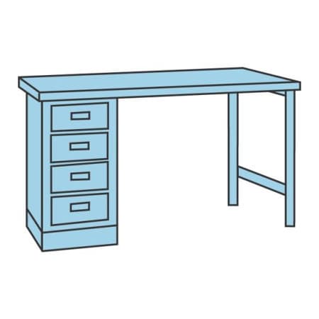 Tennsco 60 X 30 Workbench W/4-Drawers 3060PT-4-A